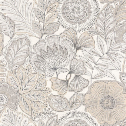 Batik Bali Wallpaper - Blanc Coton - Casadeco - 88150920 - Premier Wallcovering