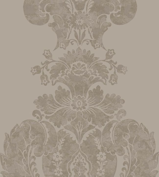 Baudelaire Wallpaper - Metallic Gilver on Dark Taupe - 94/1001 - Cole & Son - Premier Wallcovering