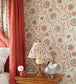 Baville Wallpaper - Red/Teal/Taupe - Nina Campbell - NCW4351 - 01 - Premier Wallcovering