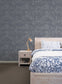 Bazaar Moroccan Print Wallpaper - Navy Blue / Silver - Galerie - G78317 - Premier Wallcovering