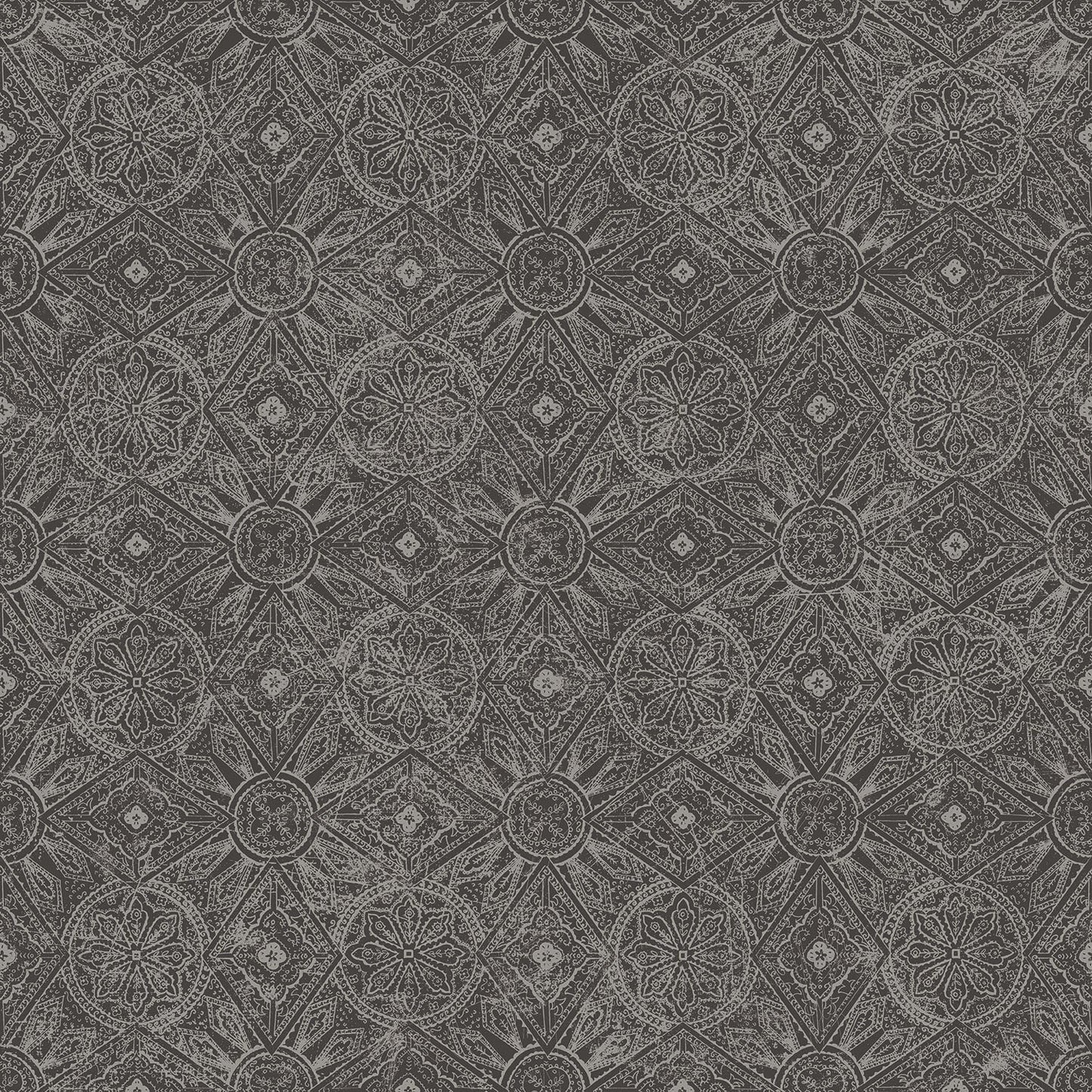 Bazaar Moroccan Print Wallpaper - Silver / Taupe - Galerie - G78316 - Premier Wallcovering