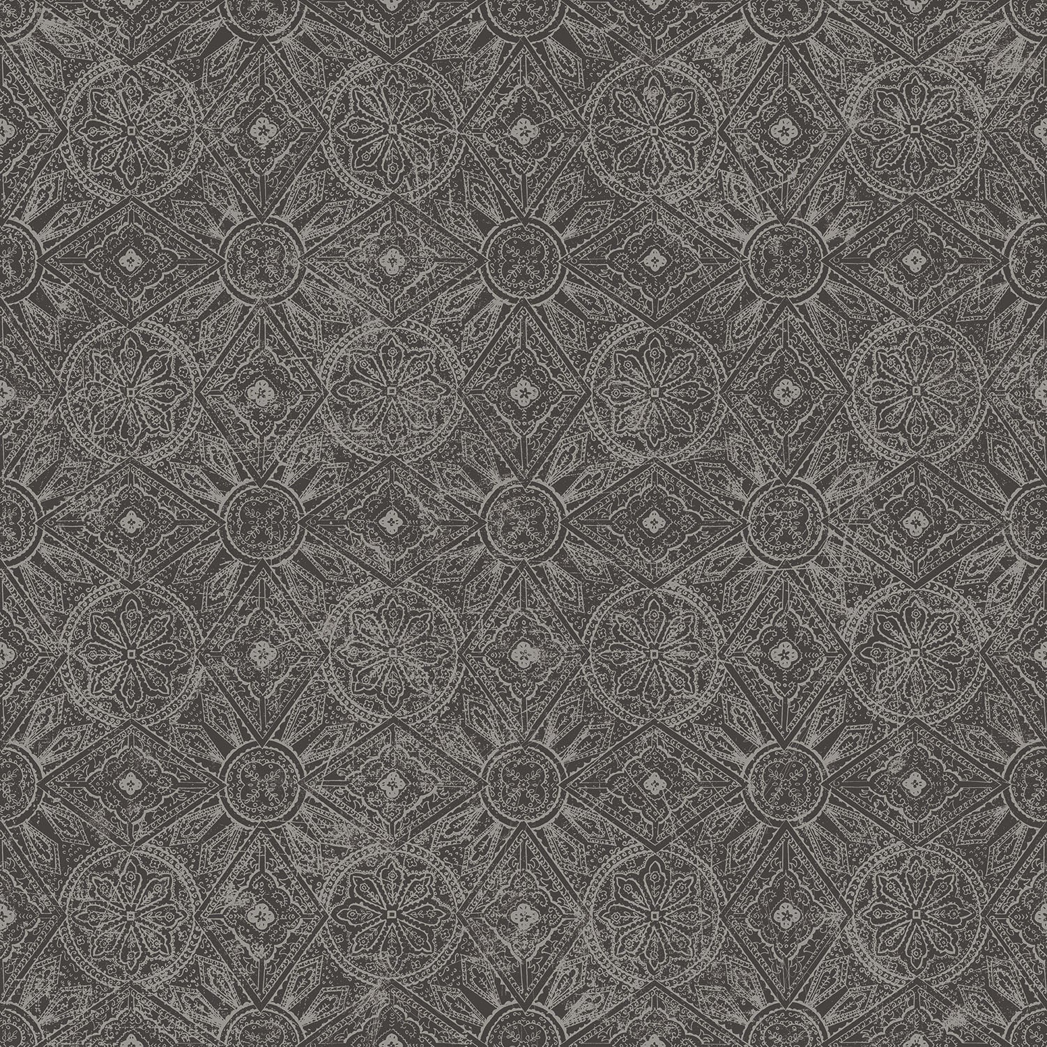 Bazaar Moroccan Print Wallpaper - Silver / Taupe - Galerie - G78316 - Premier Wallcovering