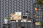 Bazaar Tribal Circles Wallpaper - Navy / Grey - Galerie - G78333 - Premier Wallcovering