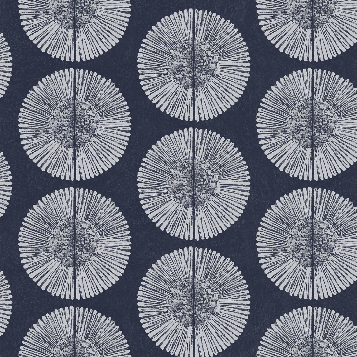 Bazaar Tribal Circles Wallpaper - Navy / Grey - Galerie - G78333 - Premier Wallcovering