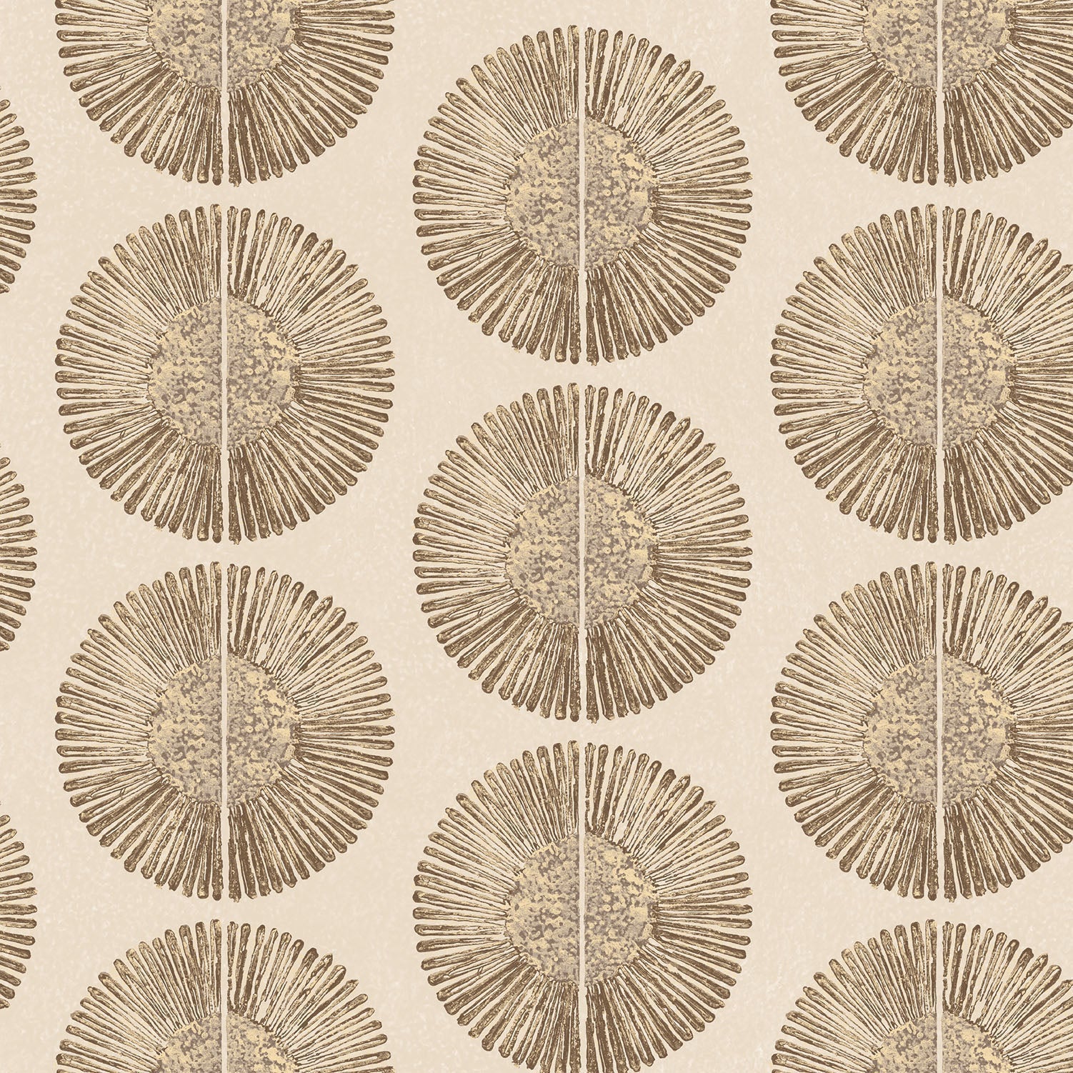 Bazaar Tribal Circles Wallpaper - Sand / Brown - Galerie - G78332 - Premier Wallcovering