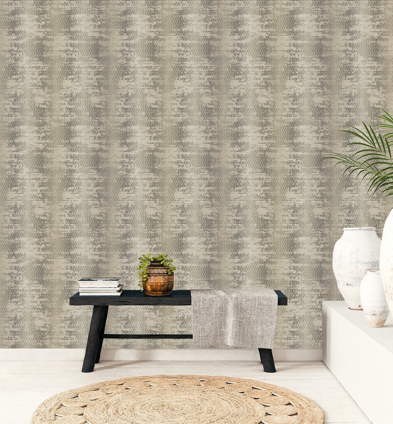Bazaar Tribal Weave Wallpaper - Neutral / Black - Galerie - G78287 - Premier Wallcovering