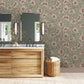 Bea's Swallows Wallpaper - Chaingate Green and Ham Pink - Josephine Munsey - JMW-102011 - Premier Wallcovering