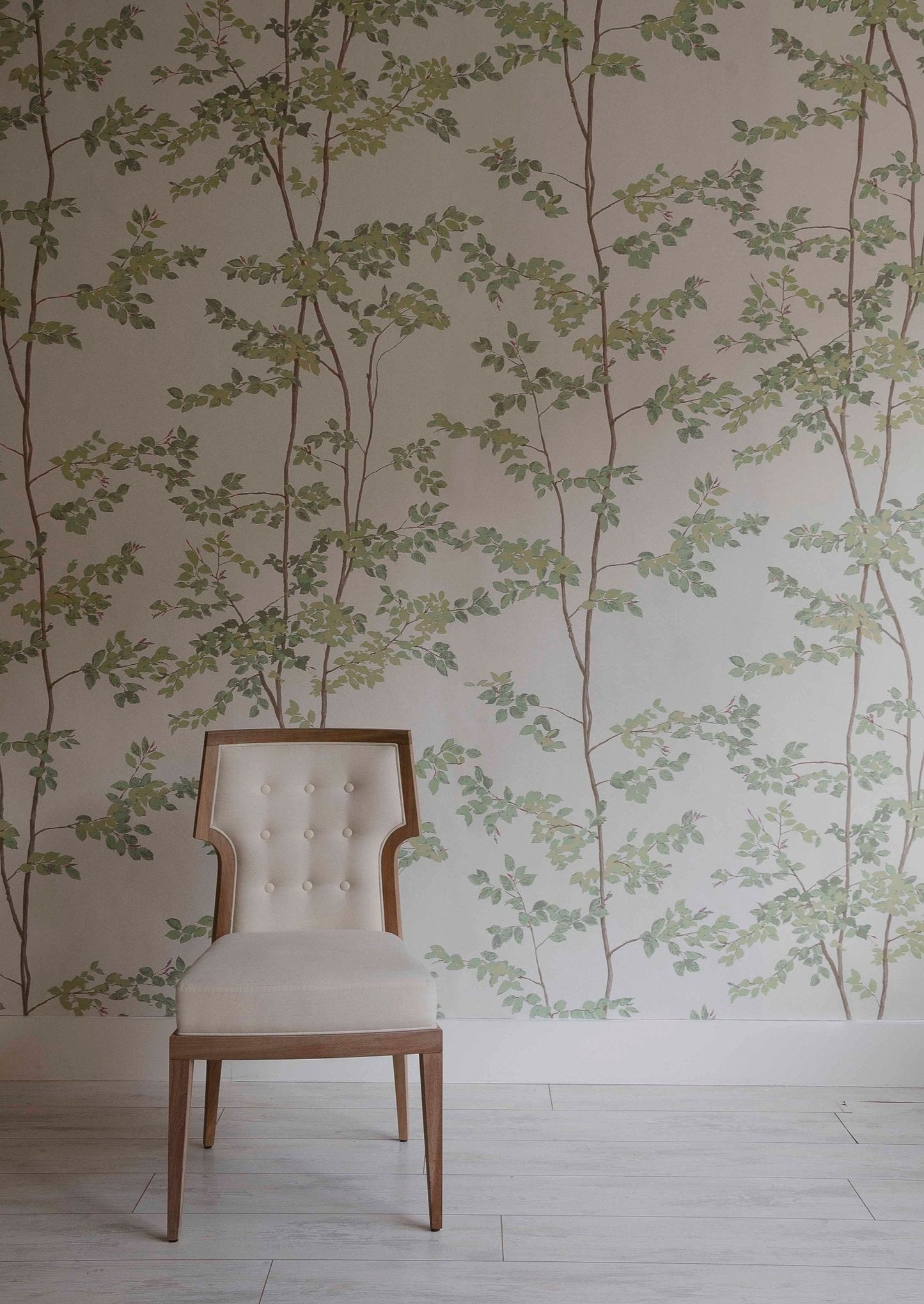 Beech Wallpaper - Document Green - Lewis & Wood - Premier Wallcovering