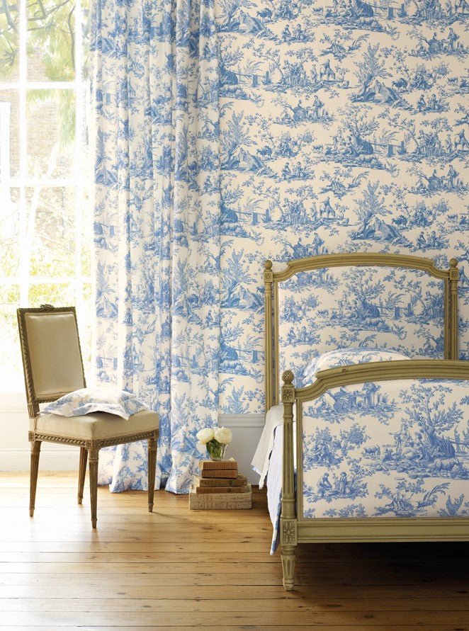 Bellegarde Fabric - Bleu - Manuel Canovas - 04705/01 - Premier Wallcovering