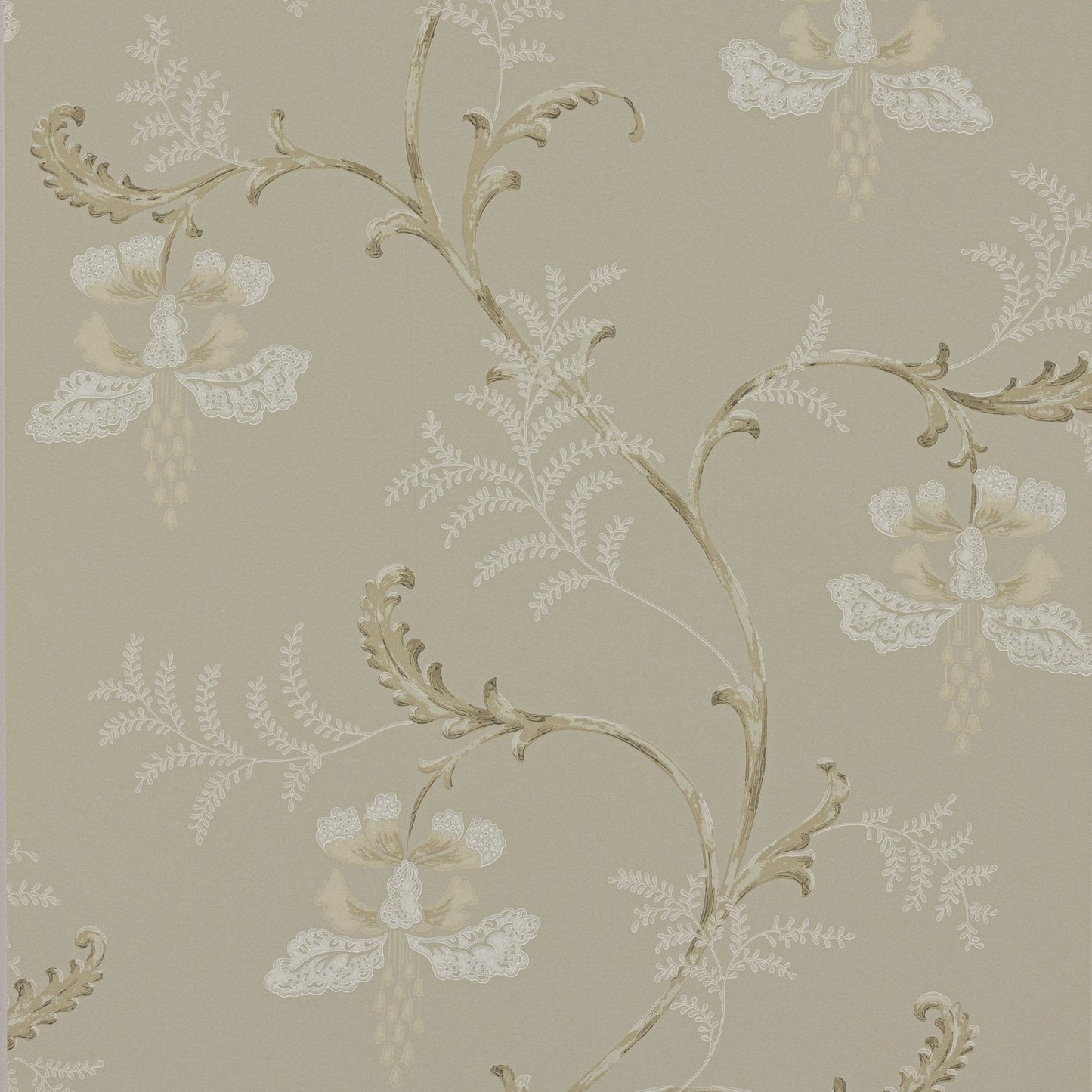Bellflower Wallpaper - Silver - Colefax & Fowler - 07127/04 - Premier Wallcovering