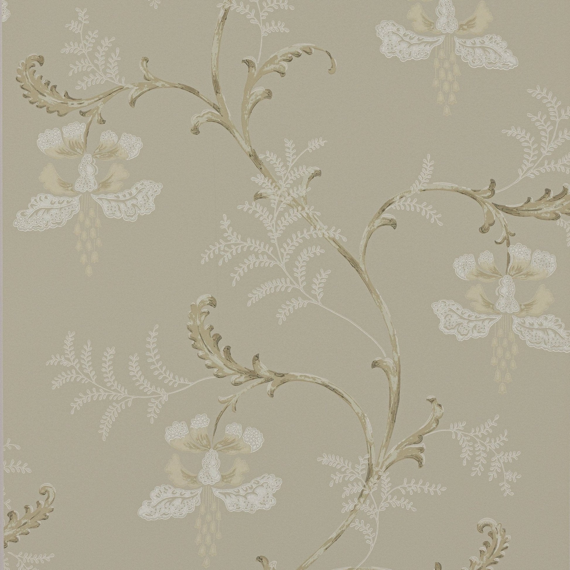 Bellflower Wallpaper - Silver - Colefax & Fowler - 07127/04 - Premier Wallcovering