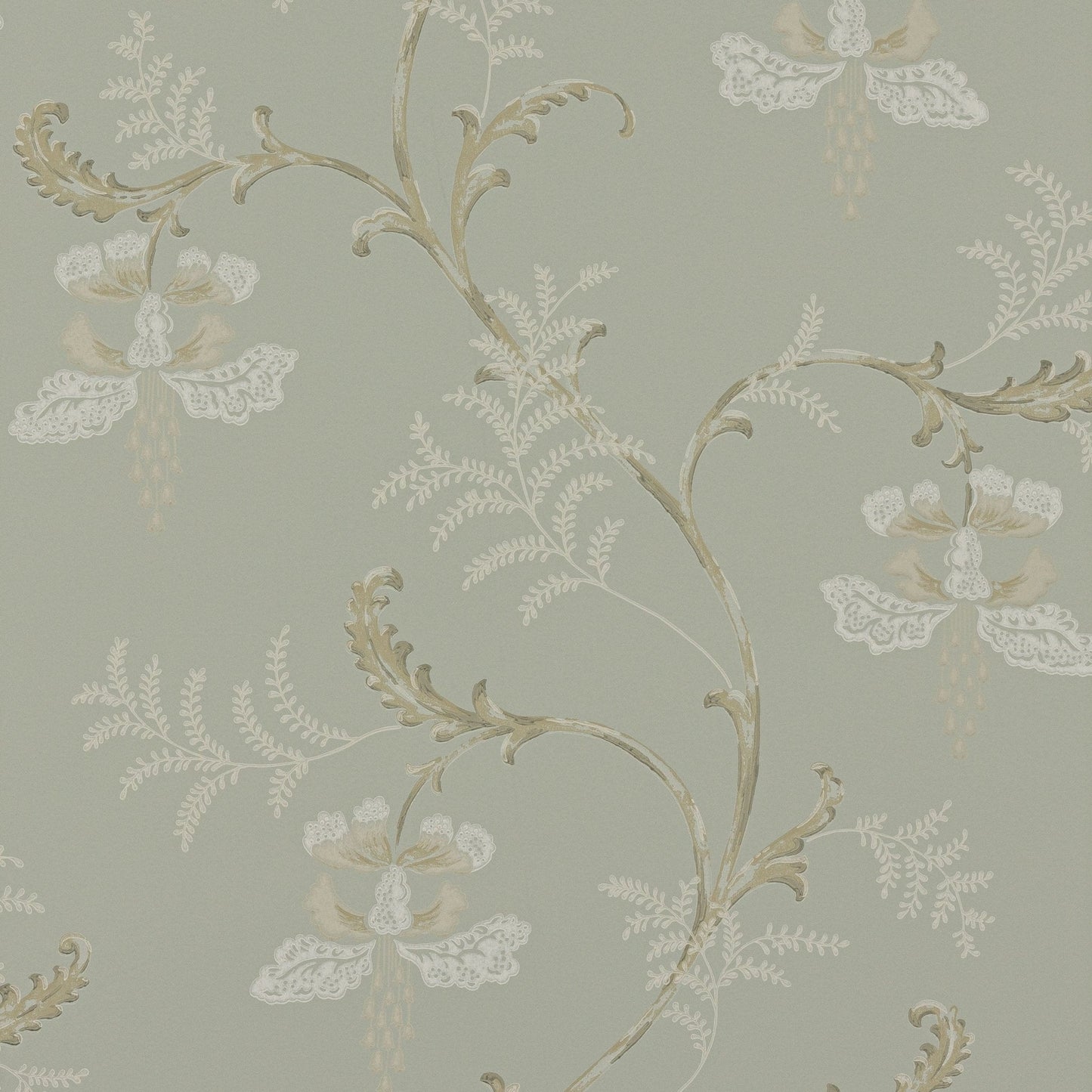 Bellflower Wallpaper - Old Blue - Colefax & Fowler - 07127/01 - Premier Wallcovering
