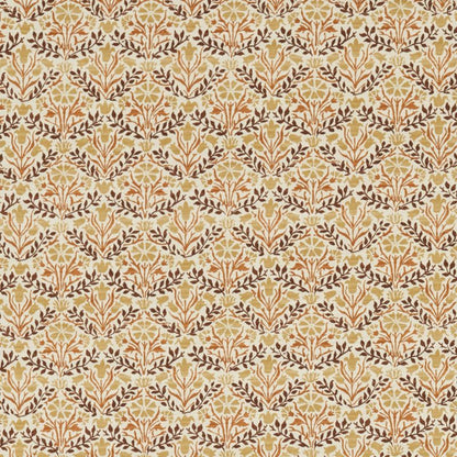 Bellflowers Fabric - Chocolate/Tan - Morris & Co - 227252 - Premier Wallcovering