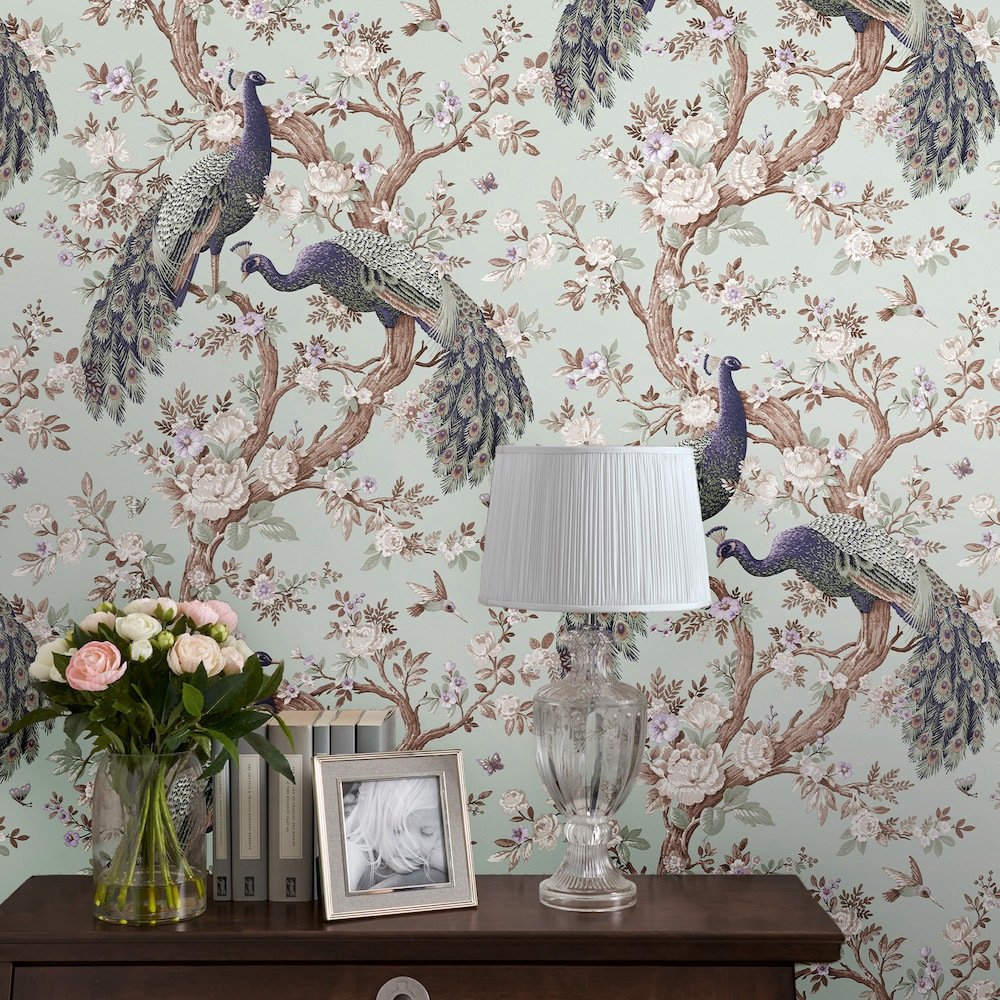 Belvedere Wallpaper - Duck Egg - Laura Ashley - 113398 - Premier Wallcovering