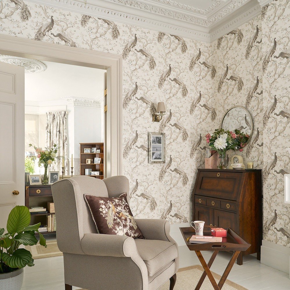 Belvedere Wallpaper - Soft Truffle - Laura Ashley - 113399 - Premier Wallcovering