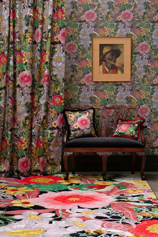 Berkeley Blooms Wallpaper - Midnight - Timorous Beasties - DWN/BERK/ENW/01 - Premier Wallcovering