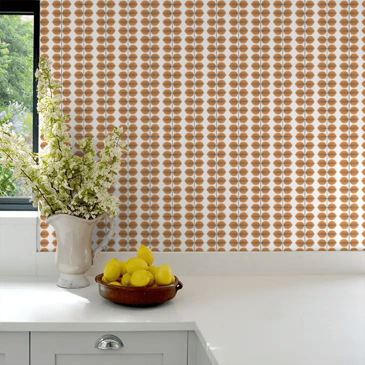 Bersa Wallpaper - Orange - Boråstapeter - 1754 - Premier Wallcovering