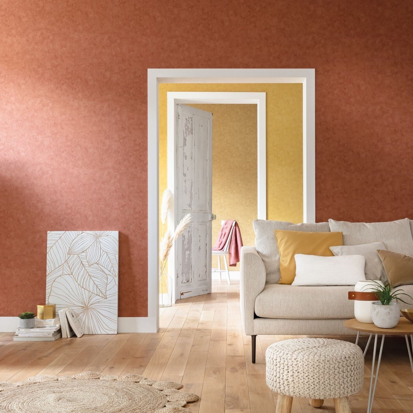 Beton Uni Wallpaper - Terracotta - Caselio - 101483000