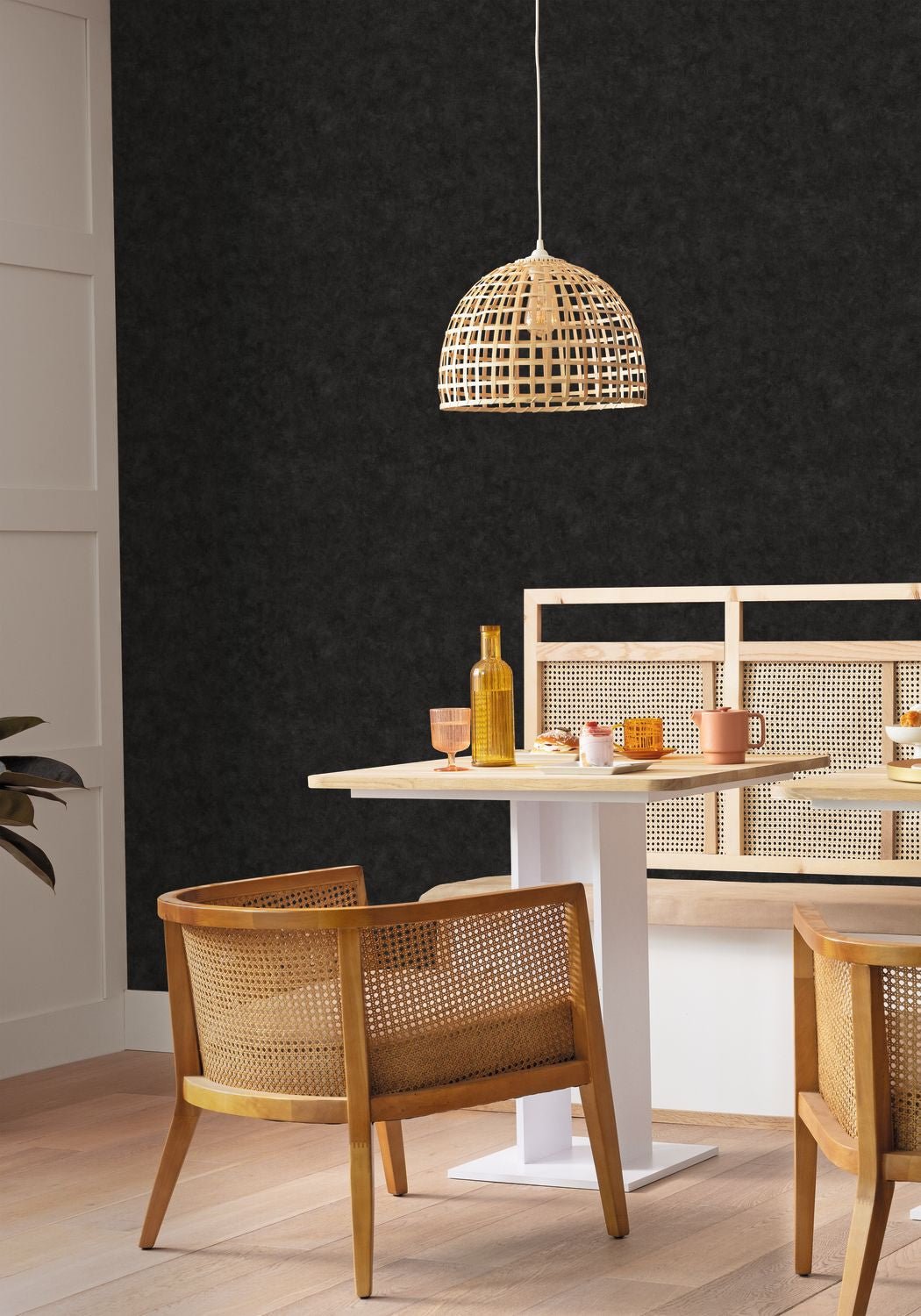 Beton Uni Wallpaper - Noir - Caselio - 101489949