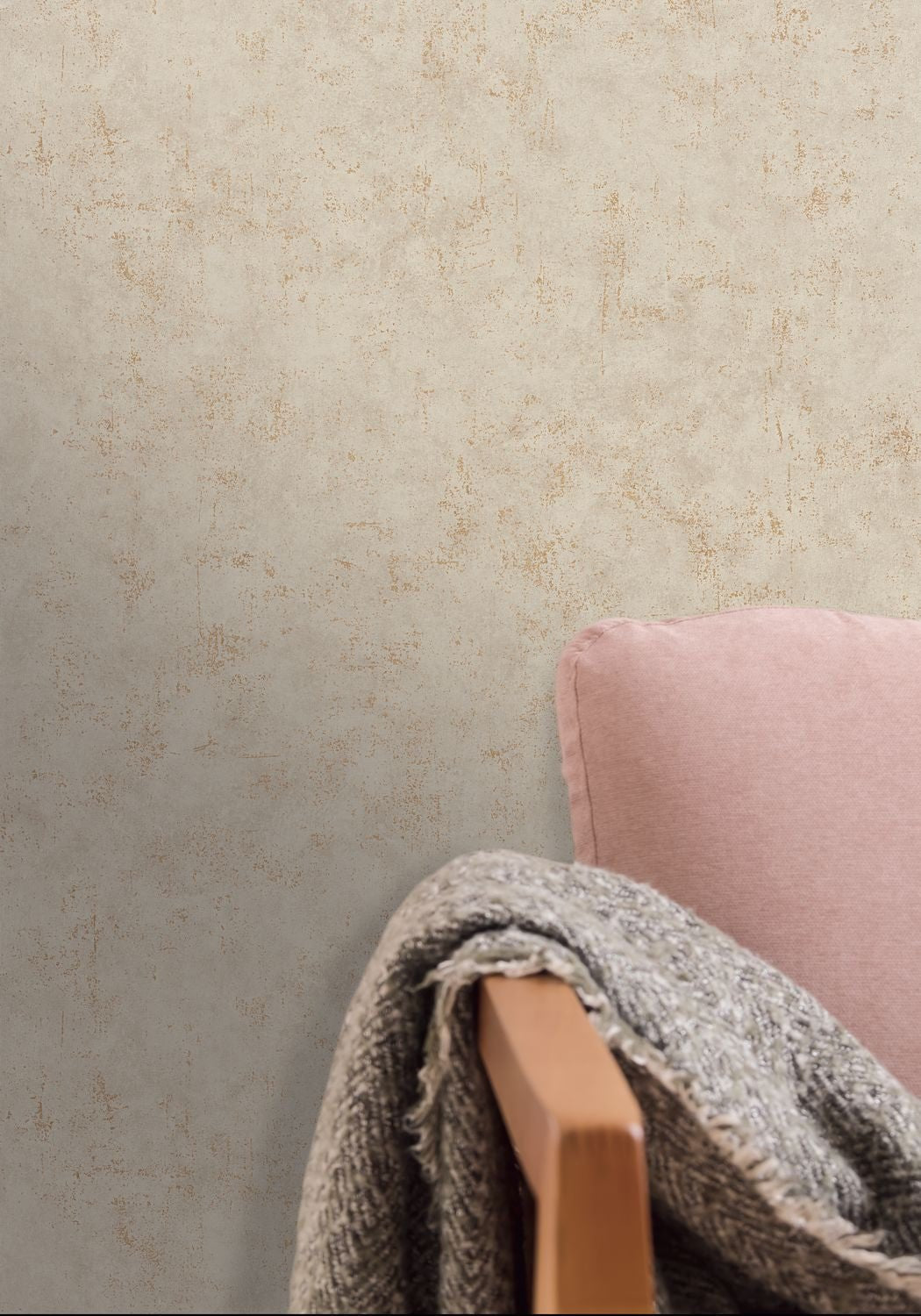 Beton Uni Wallpaper - Ficelle - Caselio - 101491127