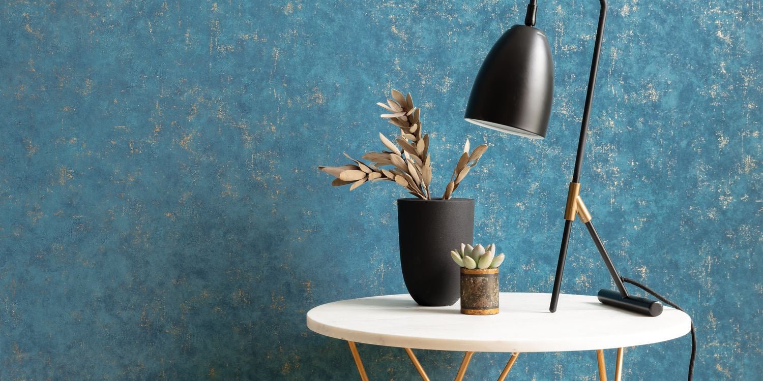 Beton Uni Wallpaper - Bleu Madure - Caselio - 101496020