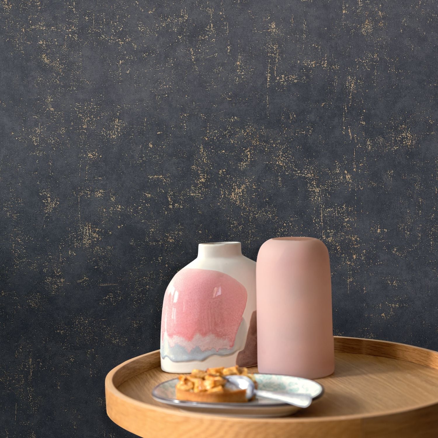 Beton Uni Wallpaper - Noir - Caselio - 101499125