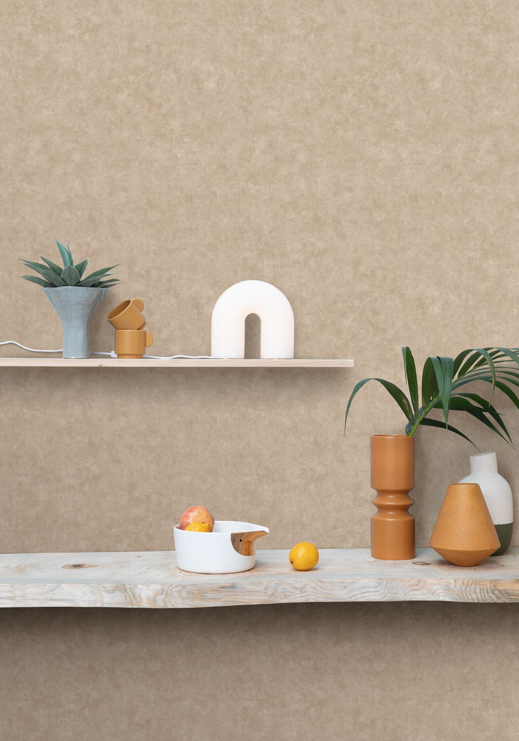 Beton Uni Wallpaper - Moka - Caselio - 101482213