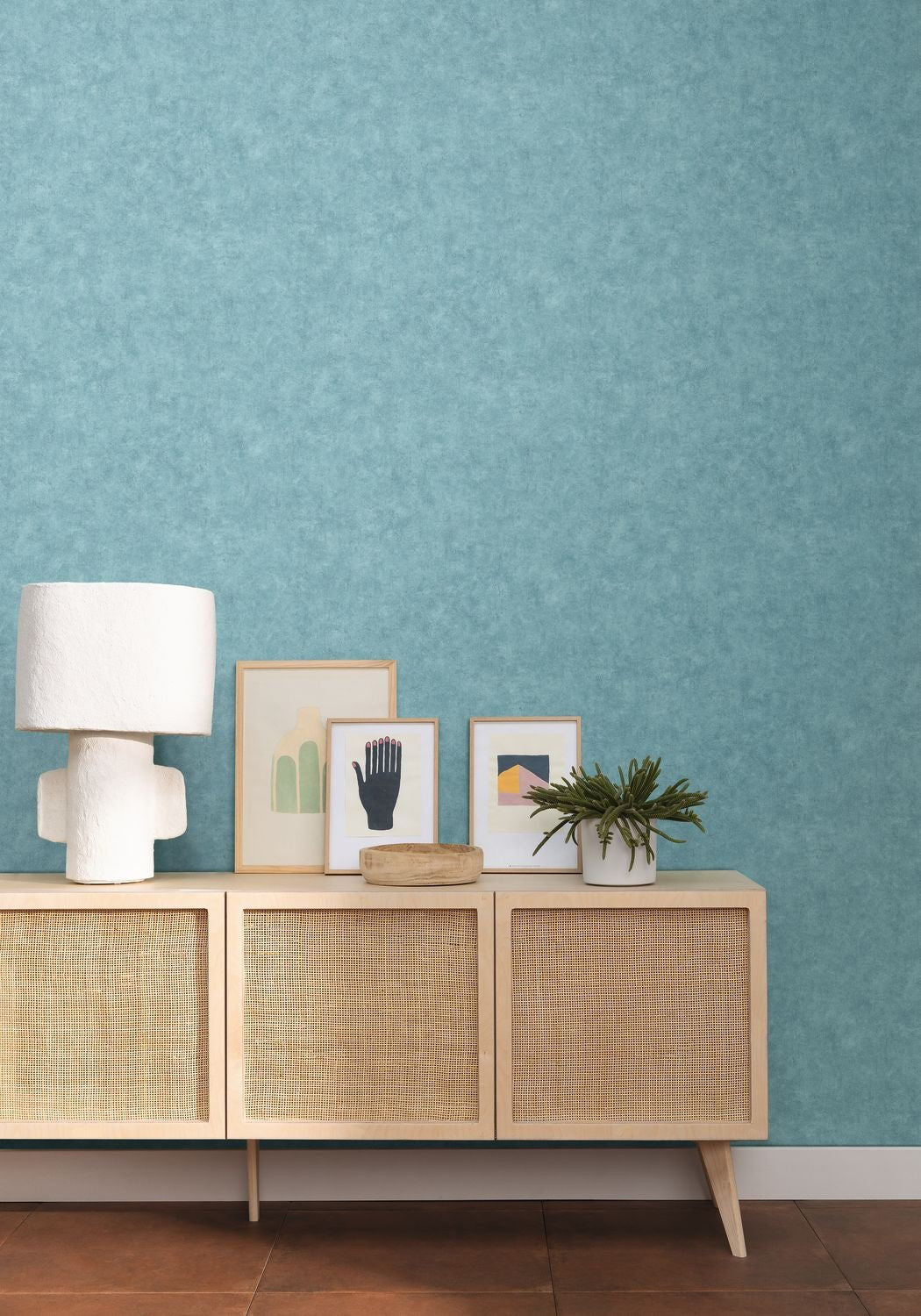 Beton Uni Wallpaper - Bleu Lagon - Caselio - 101486300