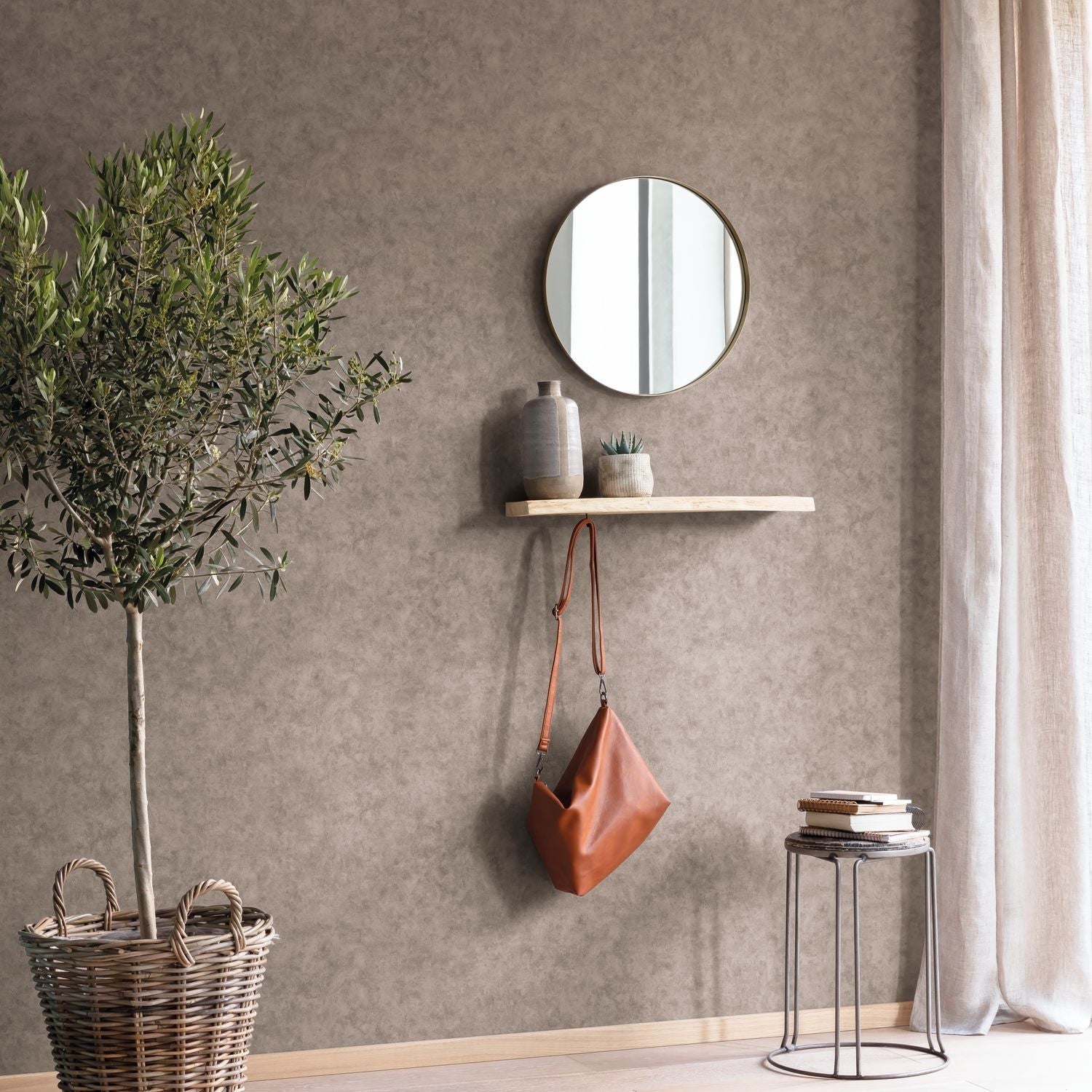 Beton Uni Wallpaper - Taupe Gris - Caselio - 101481590