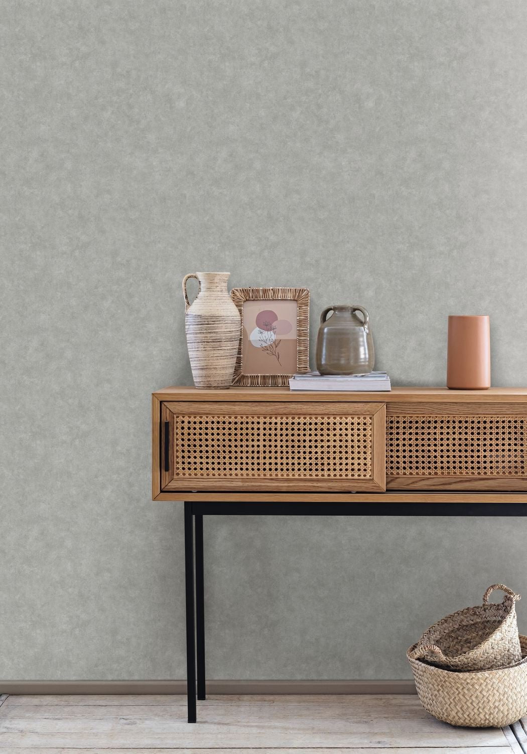 Beton Uni Wallpaper - Etain - Caselio - 101489243