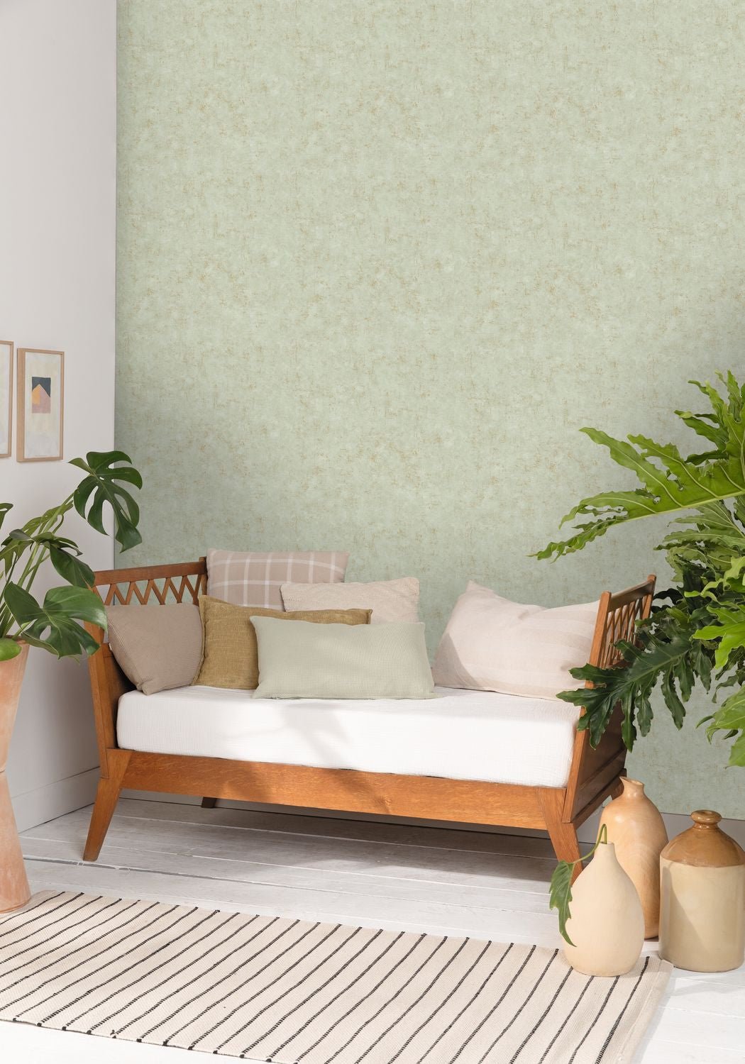 Beton Uni Wallpaper - Vert - Caselio - 101497310