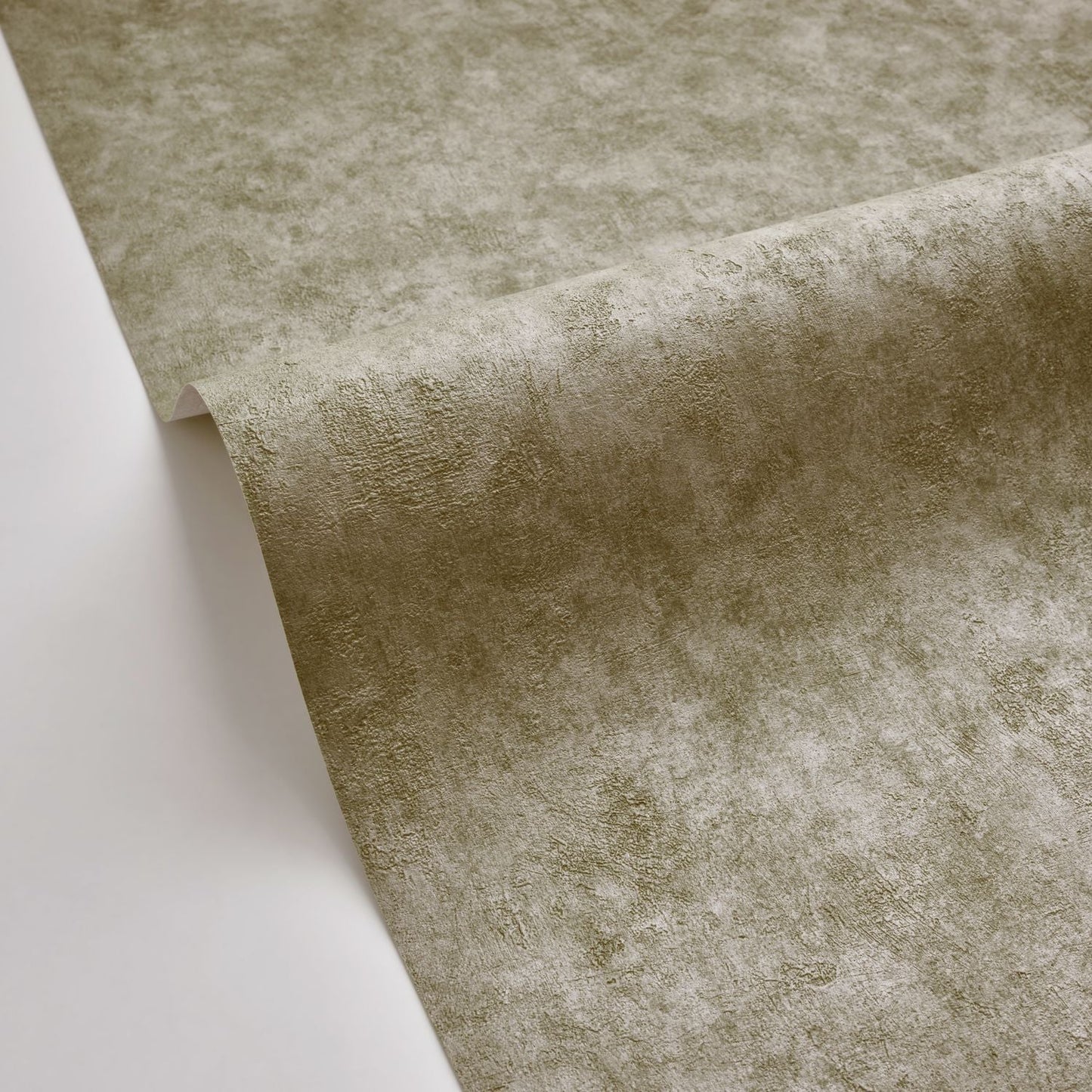 Beton Uni Wallpaper - Olive Nacre - Caselio - 101497420