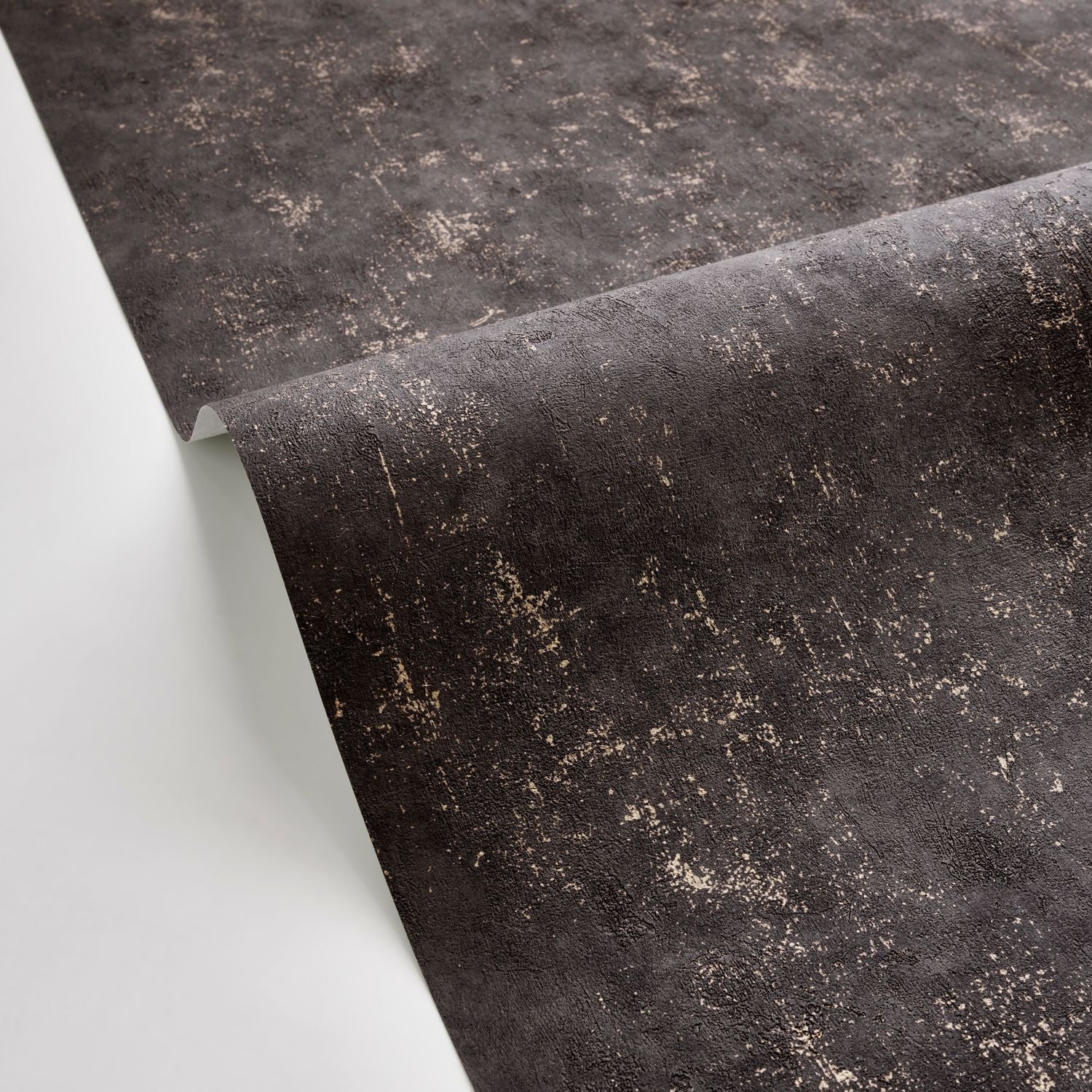 Beton Uni Wallpaper - Noir Cuivre - Caselio - 101499390