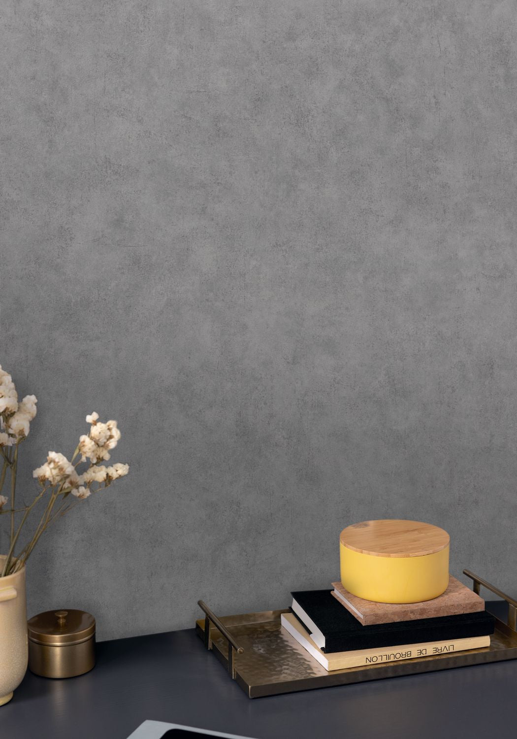 Beton Uni Wallpaper - Gris Beton Brut - Caselio - 101489600