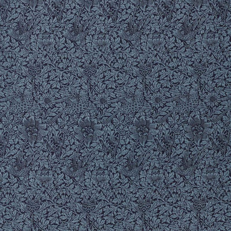 Bird & Anemone Weave Outdoor Fabric - Indigo - Morris & Co - 237579 - Premier Wallcovering
