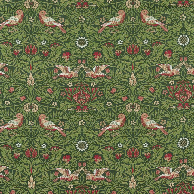 Bird Tapestry Fabric - Tump Green - Morris & Co - 237311 - Premier Wallcovering