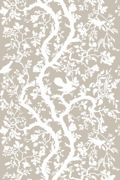 Birdbranch Fabric - White - Timorous Beasties - BB/1614/01 - Premier Wallcovering
