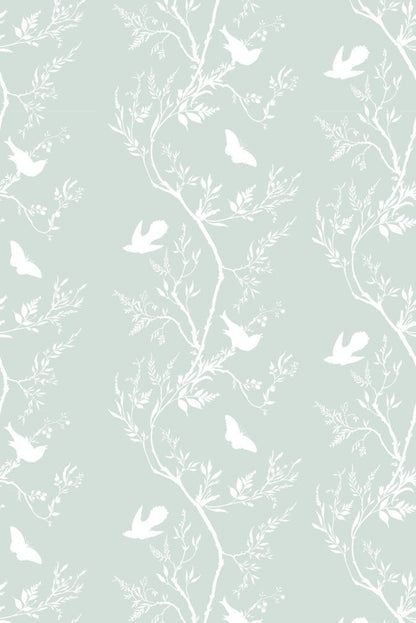 Birdbranch Stripe Wallpaper - White on Mitchell - Timorous Beasties - EX/BBS/5001/04 - Premier Wallcovering