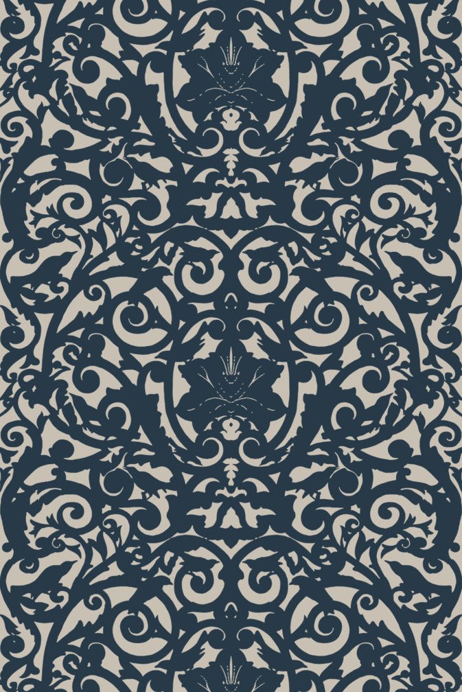 Birdcage Fabric - Navy Blue - Timorous Beasties - BRC/1614/04 - Premier Wallcovering