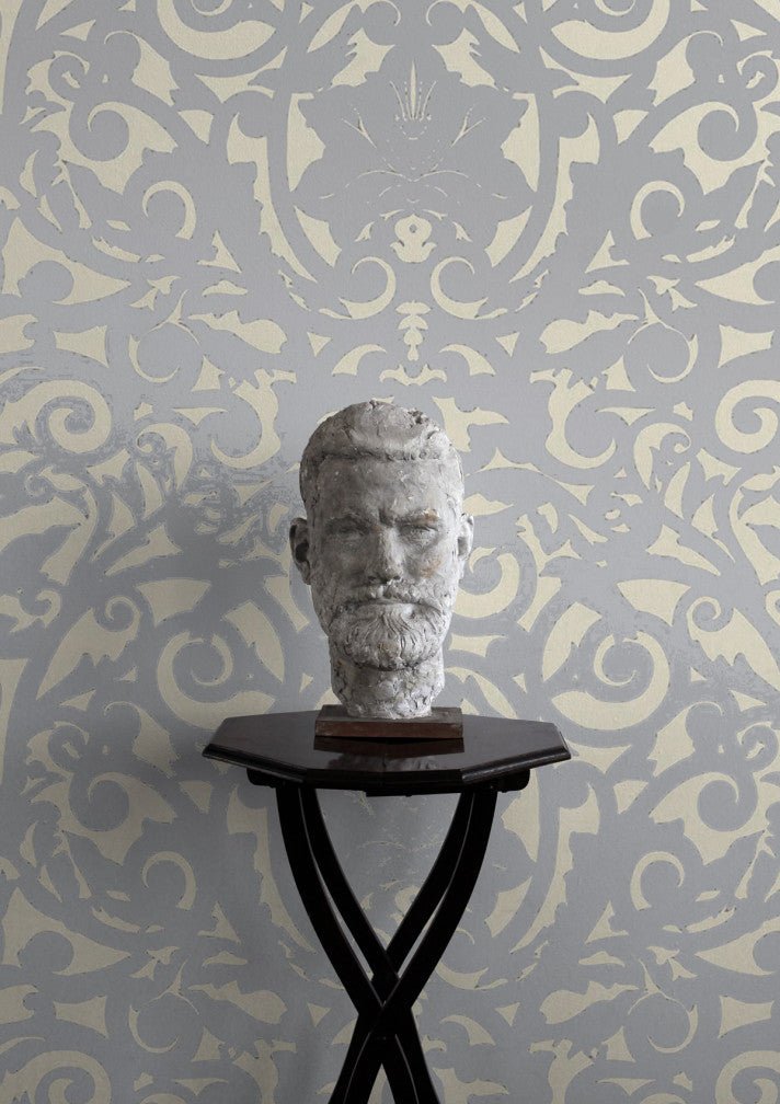 Birdcage Superwide Wallpaper - Silver on Ivory - Timorous Beasties - SWP/BRC/IVY/02 - Premier Wallcovering