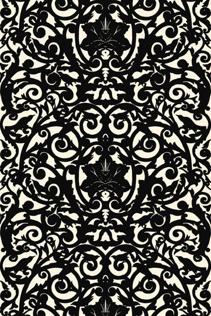 Birdcage Superwide Wallpaper - Black on Ivory - Timorous Beasties - SWP/BRC/IVY/01 - Premier Wallcovering