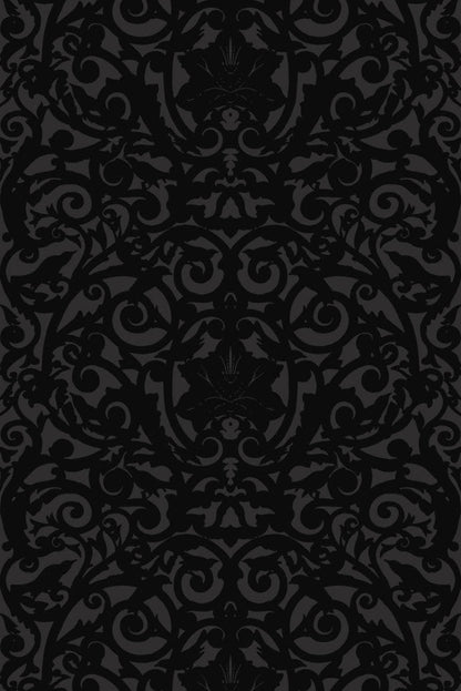 Birdcage Superwide Wallpaper - Black on Black - Timorous Beasties - SWP/BRC/BLK/05 - Premier Wallcovering
