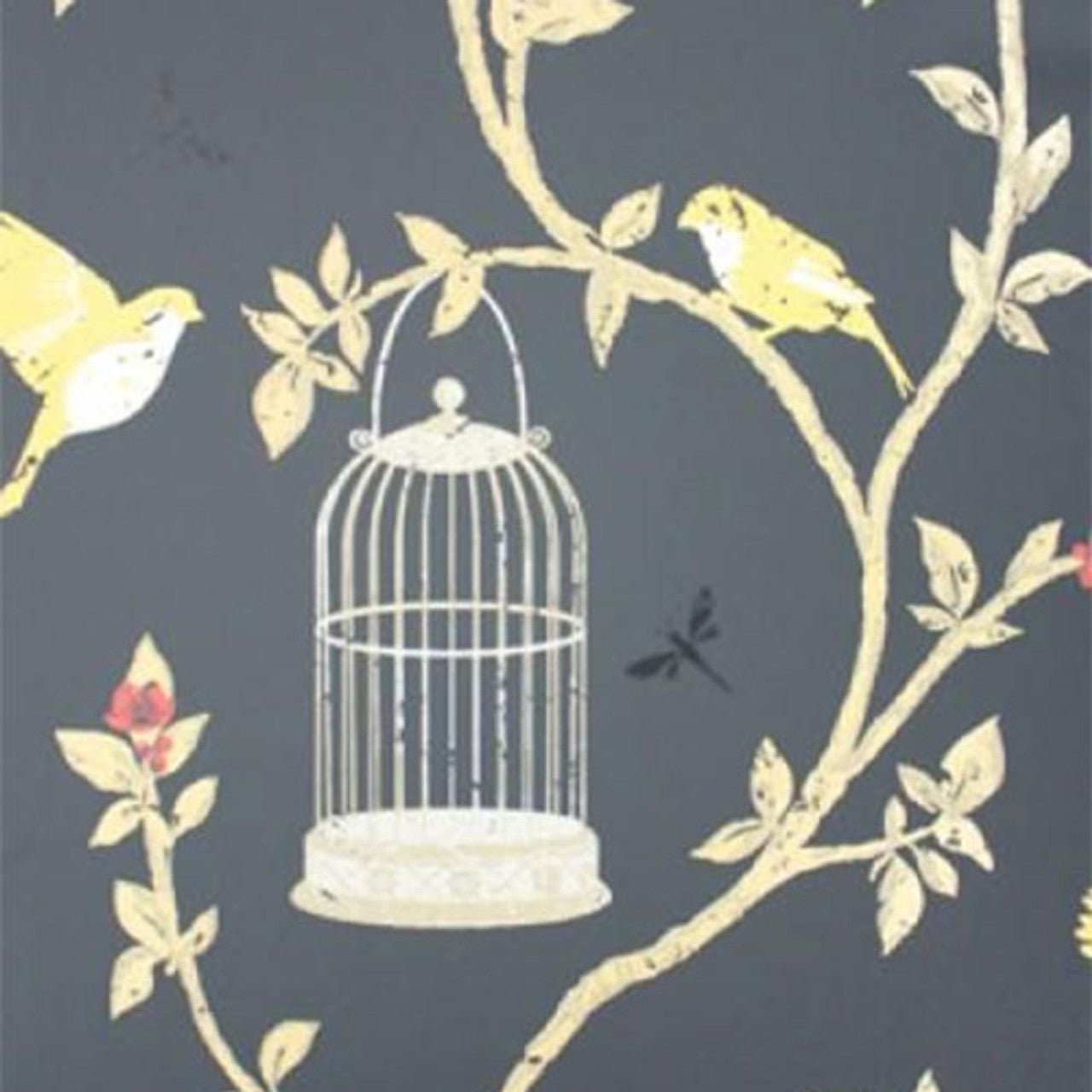 Birdcage Walk Wallpaper - Black/Gold - Nina Campbell - NCW3770 - 05 - Premier Wallcovering