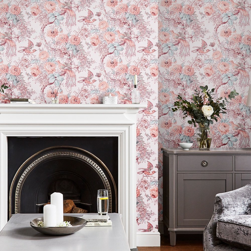 Birtle Wallpaper - Blush - Laura Ashley - 115269 - Premier Wallcovering