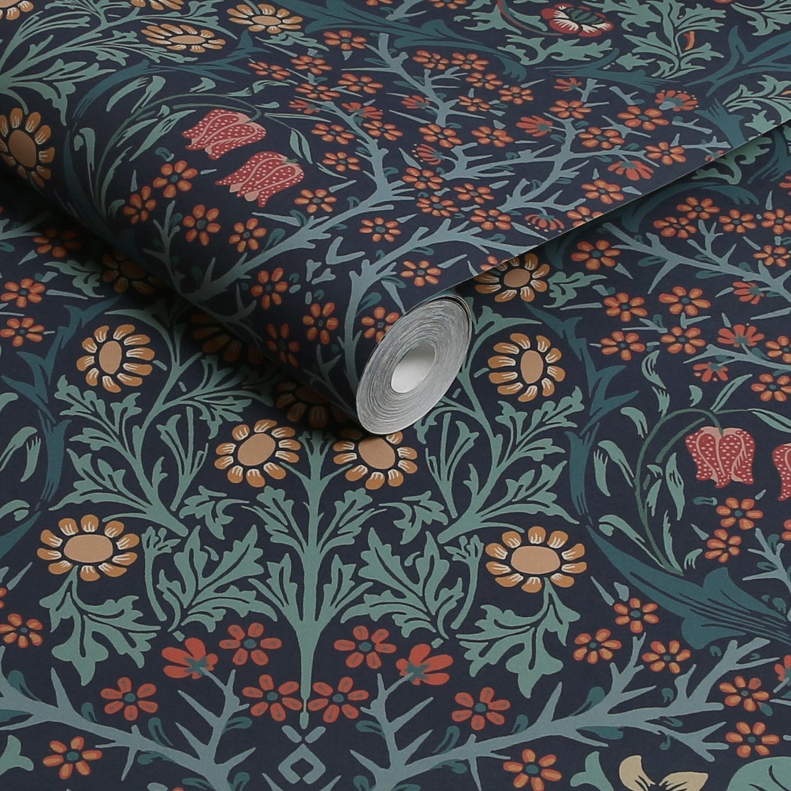 Blackthorn Wallpaper - Navy - 124251 - William Morris AH - Premier Wallcovering