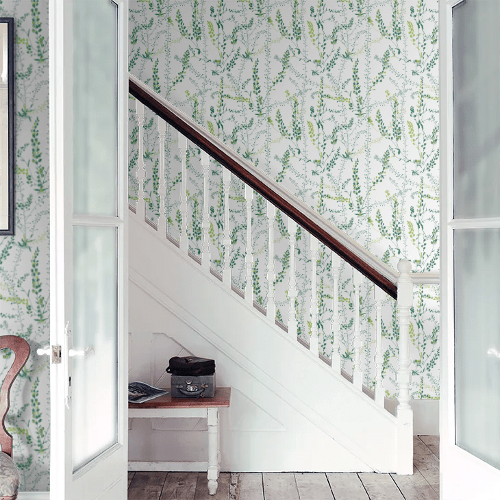 Bladranker Wallpaper - Green - Boråstapeter - 1787 - Premier Wallcovering