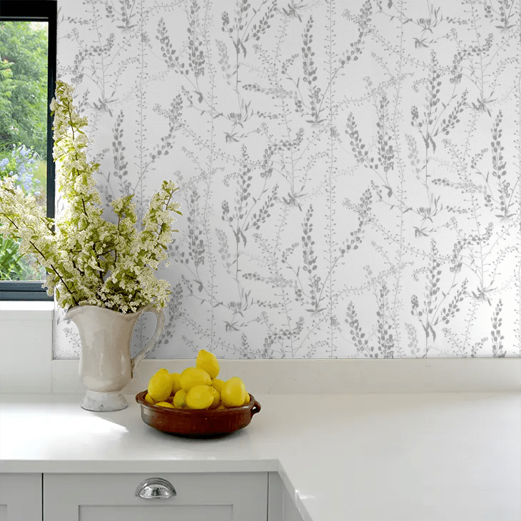 Bladranker Wallpaper - Silver - Boråstapeter - 1786 - Premier Wallcovering