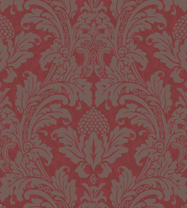 Blake Wallpaper - Metallic Pewter on Red - 94/6034 - Cole & Son - Premier Wallcovering