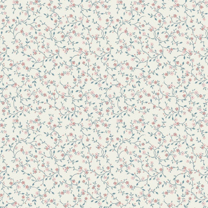 Blencow Sprig Wallpaper - Dark Duck Egg Blue - Laura Ashley - 122749 - Premier Wallcovering
