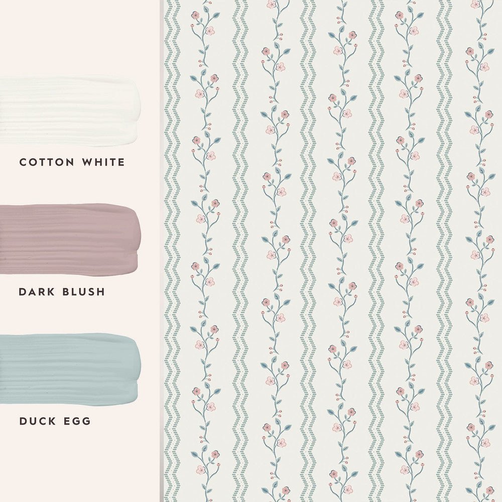 Blencow Stripe Wallpaper - Dark Duck Egg Blue - Laura Ashley - 122748 - Premier Wallcovering